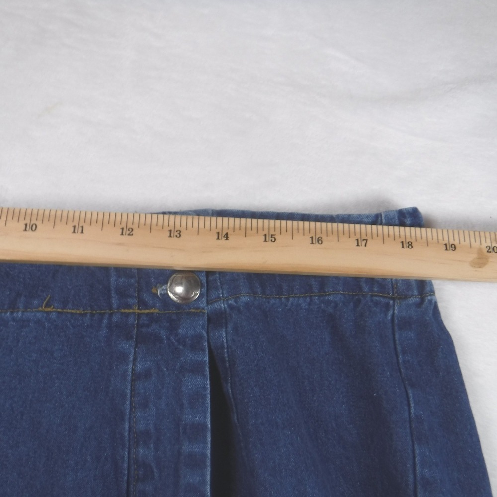 VTG Original TY Wear Denim Wrap Skirt Women 20W Blue Midi Buffalo Nickel Buttons - Picture 8 of 9